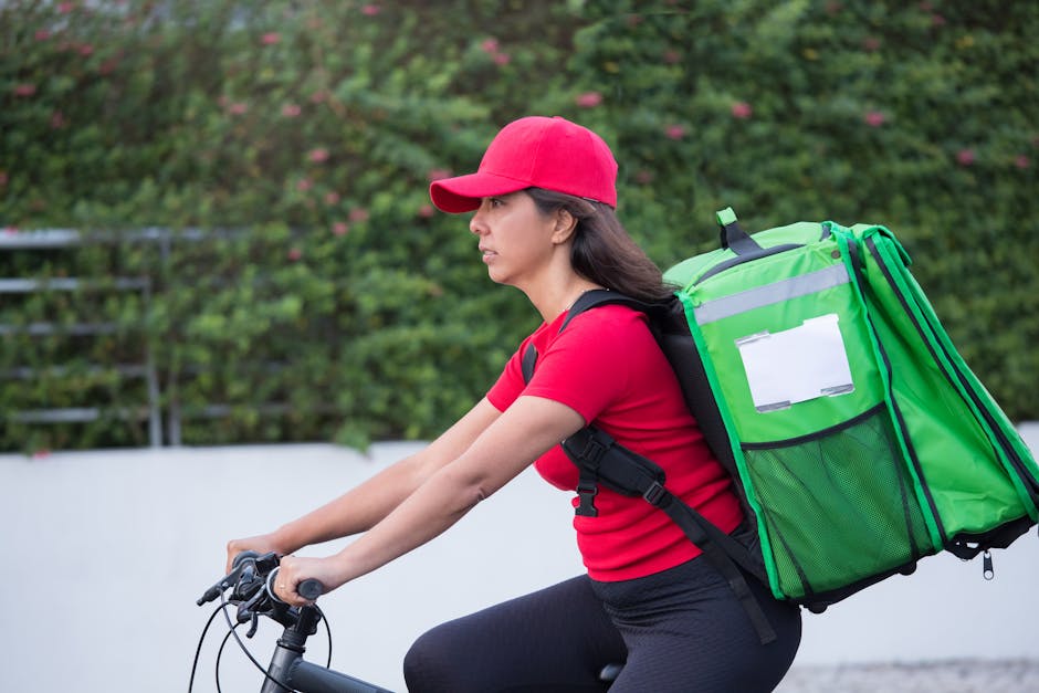 insulated delivery bag with ice cream courier