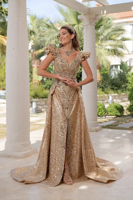 stylish woman trying rental dress boutique sustainable fashion