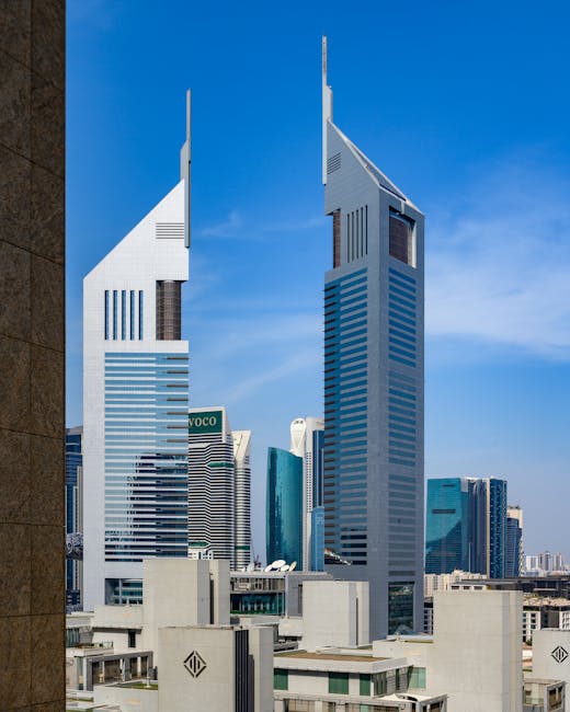 UAE business meeting financial charts Dubai skyline