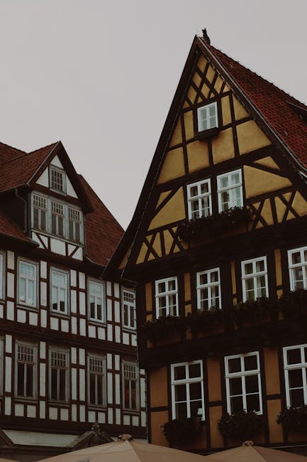 Charming half-timbered houses in Quedlinburg, showcasing unique architectural style.