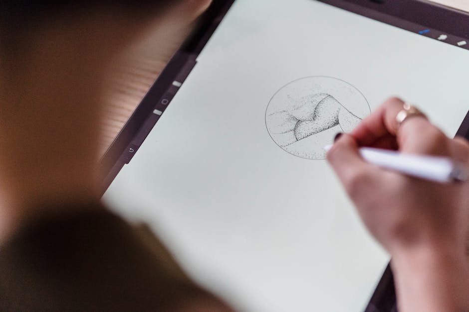 Emirati artist creating digital art tablet studio
