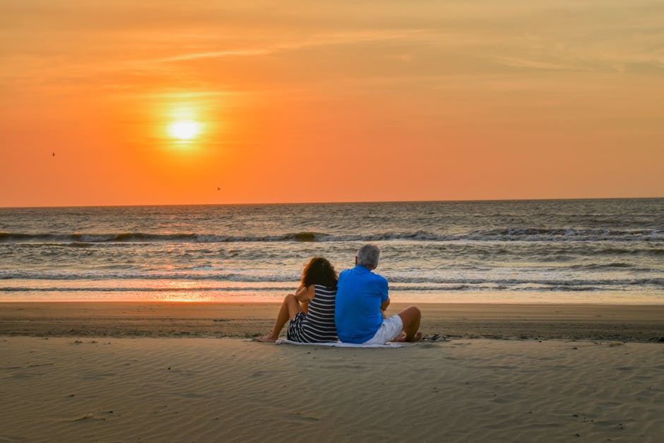 Cartagena beach prayer Muslim family sunset Colombia