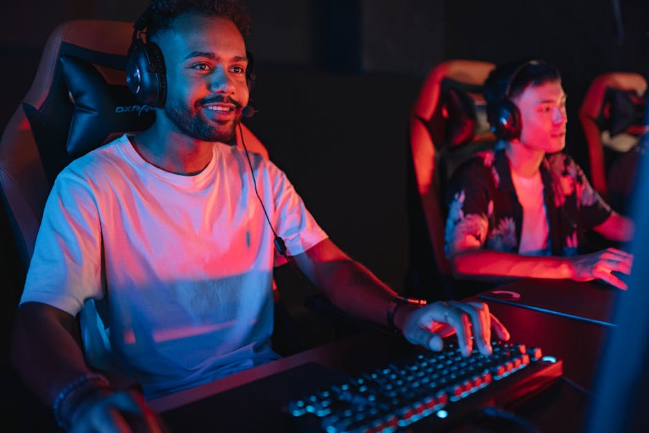 cloud gaming setup gamer Dubai skyline internet cable