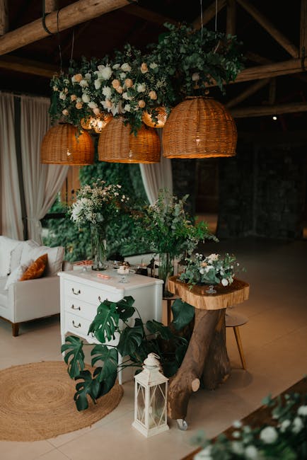 hanging floral cloud amaranthus wedding overhead