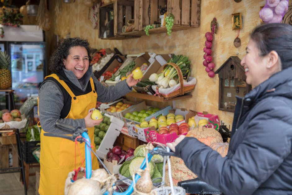 woman small business owner market stall