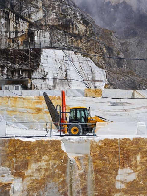 Carrara quarry marble blocks Apuan Alps