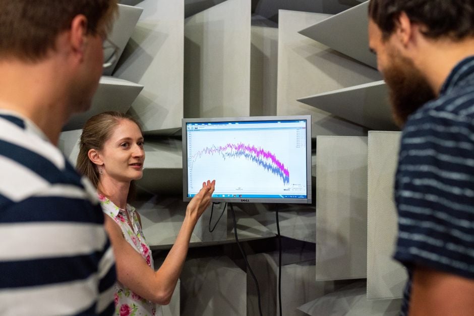 RF spectrum analyzer at concert event wireless testing