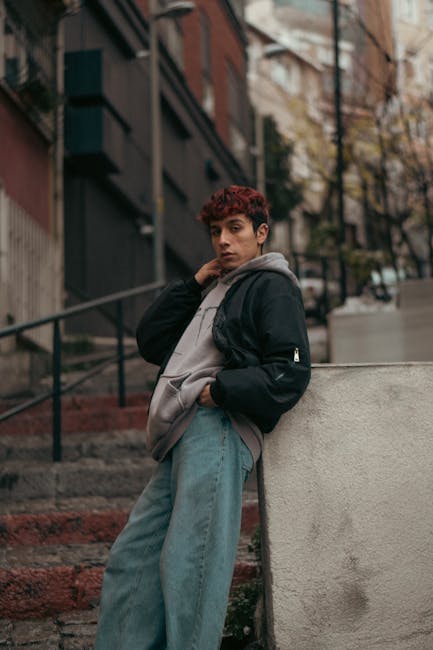 Fashionable young adult posing in the streets of İstanbul, Türkiye.