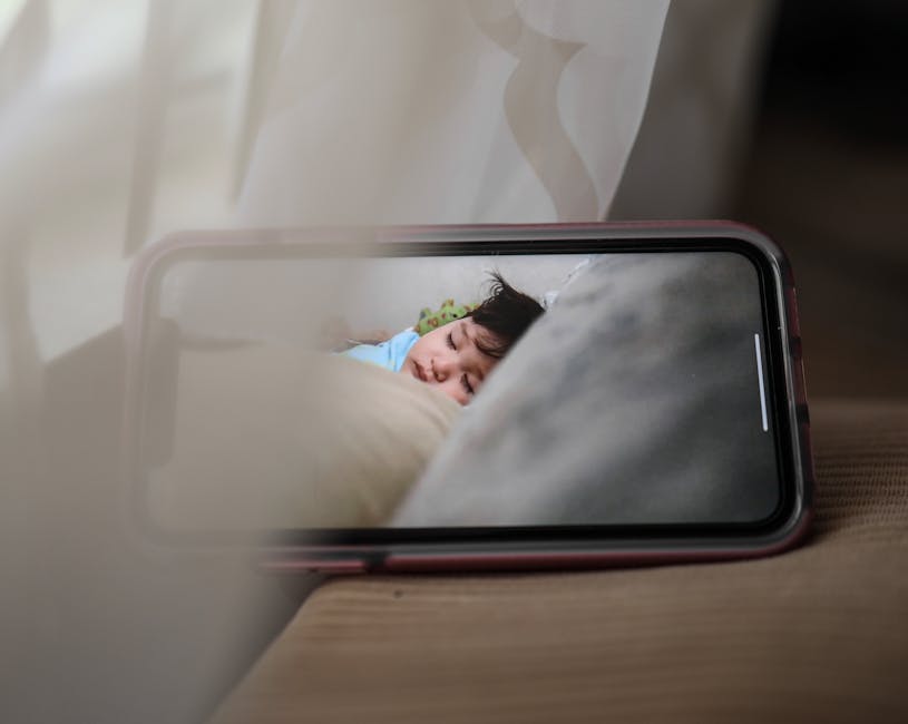encrypted baby monitor parent smartphone infant sleeping
