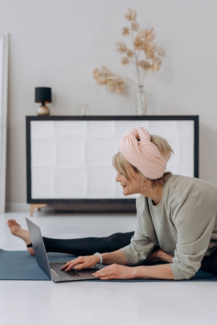 online flower meditation session laptop bouquet lavender