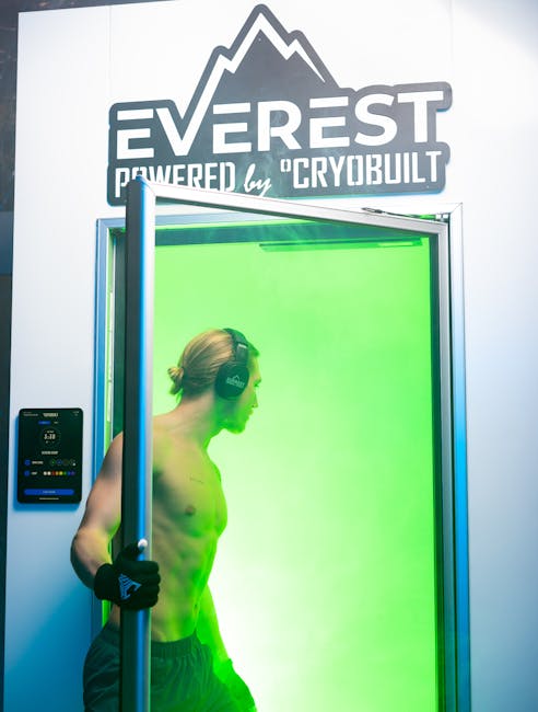 whole body cryotherapy chamber athlete cold therapy recovery