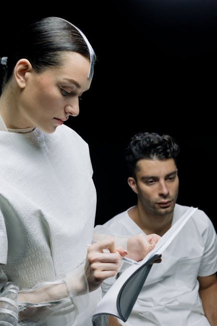 Scientists in a futuristic lab, focused on research and analysis.