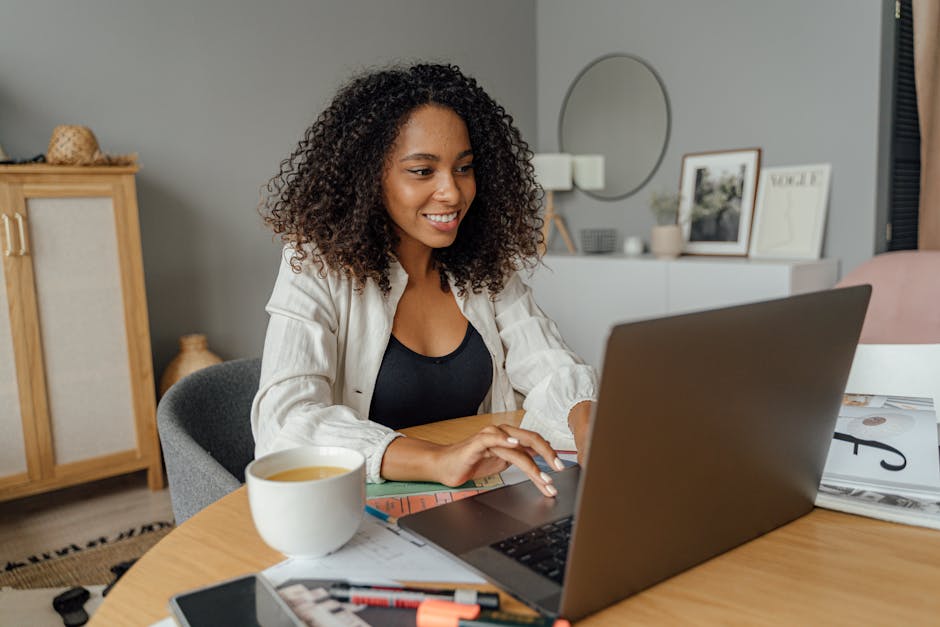 remote work home office scam warning laptop