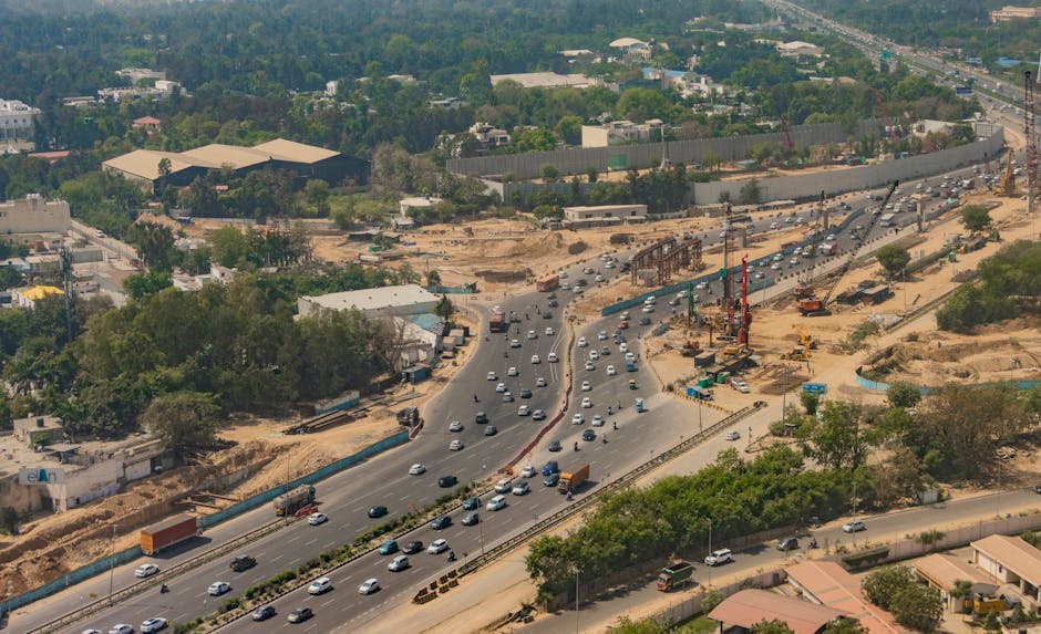 Gorakhpur Link Expressway aerial view highway Uttar Pradesh India