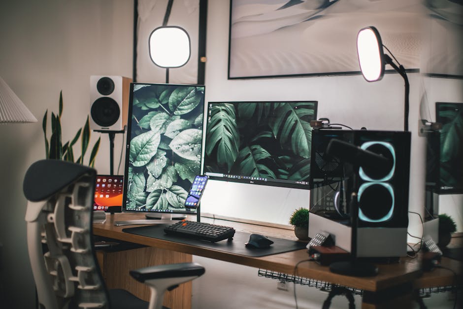 streamer studio RGB microphone gaming laptop live stream
