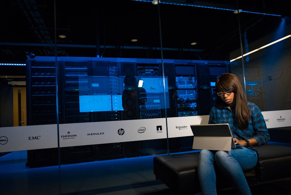 cybersecurity email gateway server room laptop