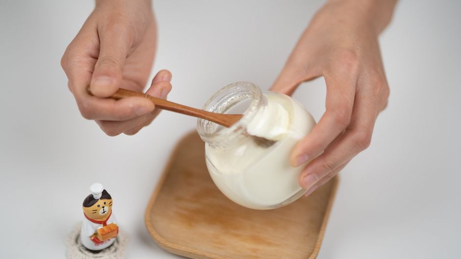 probiotic ice cream product spoon closeup