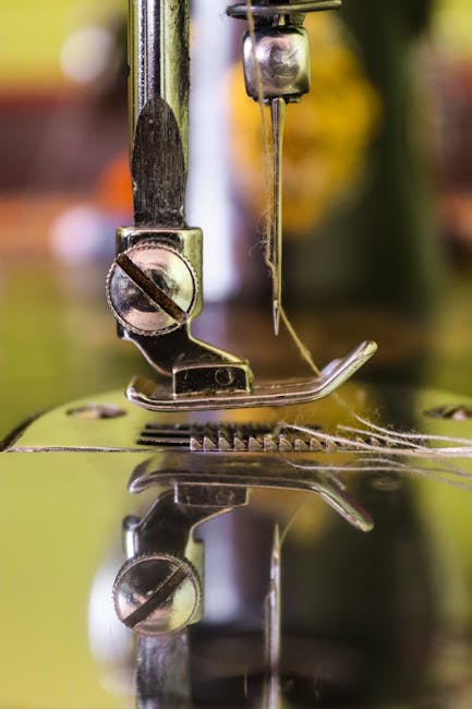 conductive thread sewing close-up stainless steel thread