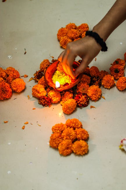 eco-friendly Tihar clay lamps marigold garlands Nepal