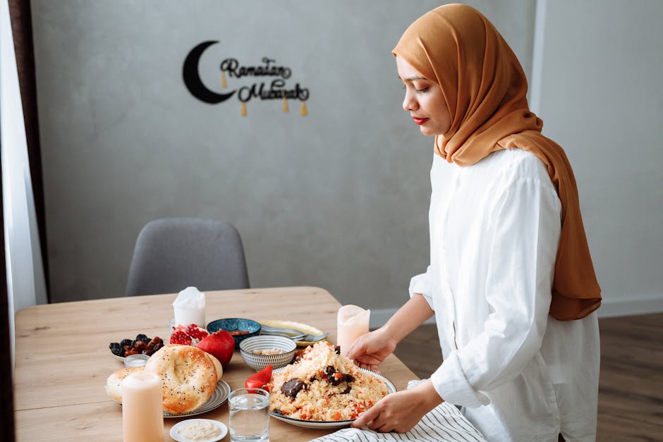 dates and surplus bread ice cream Ramadan table Middle East