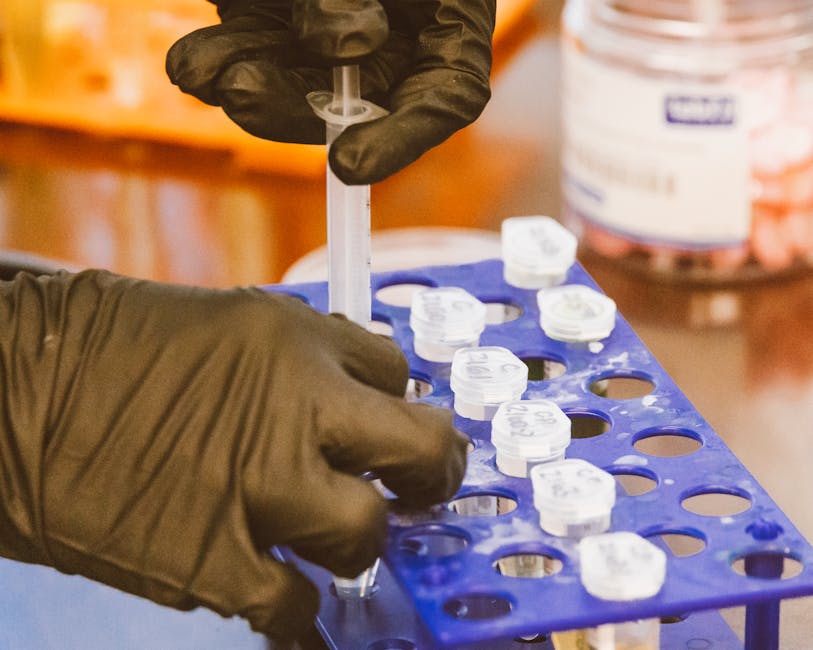 vials syringes peptide research clinic lab