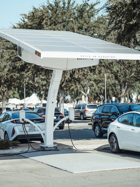 EV charging station at national park visitor center