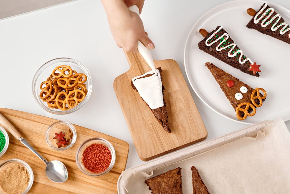 Christmas cookies decorated with icing and pretzels, capturing holiday baking creativity.