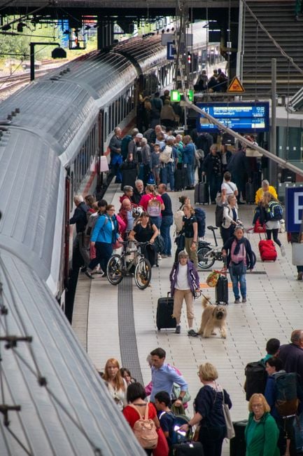 regional train Germany lake bicycle travelers