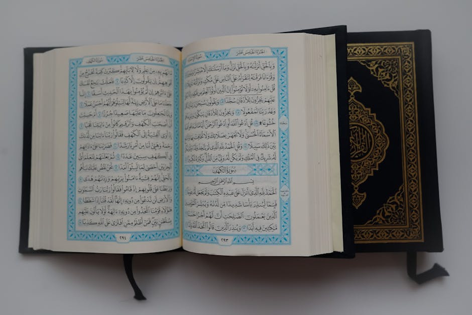 close up scanning Arabic book pages with OCR overlay, flatlay