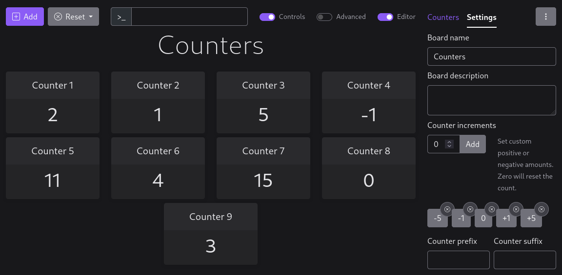 Customizable Counters