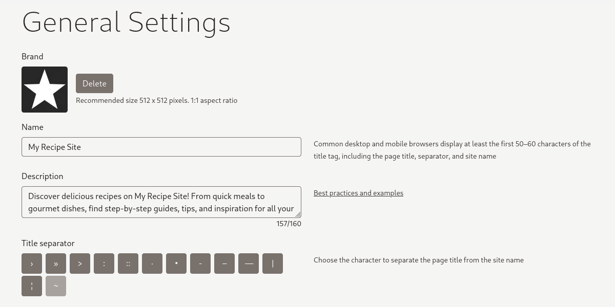 Personalize Your Site Settings
