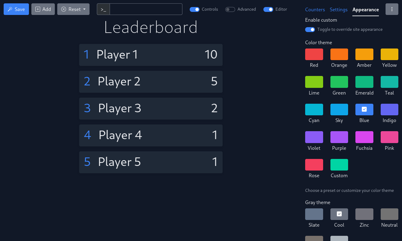 Customize Your Leaderboard Appearance