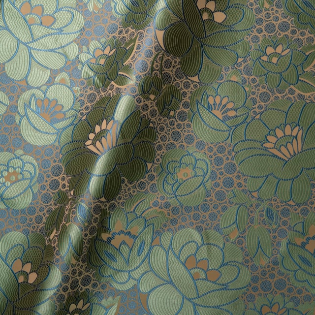 Waterlilies Turquoise & Bleu (Roll)