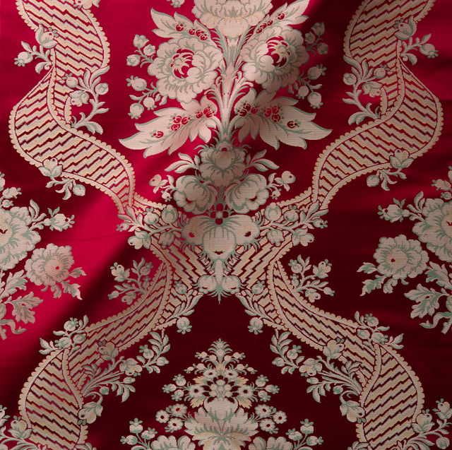 Lampas 3 lats Jansen Cramoisi creme vert (Roll)