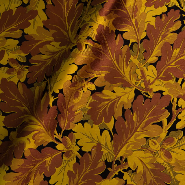 Lampas Feuilles de Chênes  Noir (Roll)