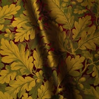 Vignette de Lampas Feuilles de Chênes  Pourpre et Vert (Roll 2)