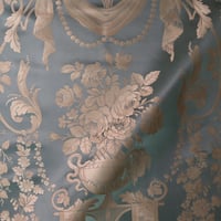 Vignette de Lampas les Chèvres Bleu ciel trame creme (Roll)