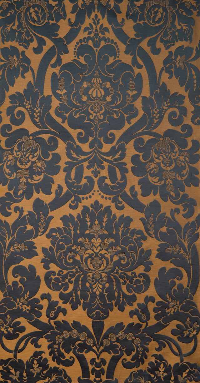 Brocatelle Bragelonne Tabac et bleu (Carré)