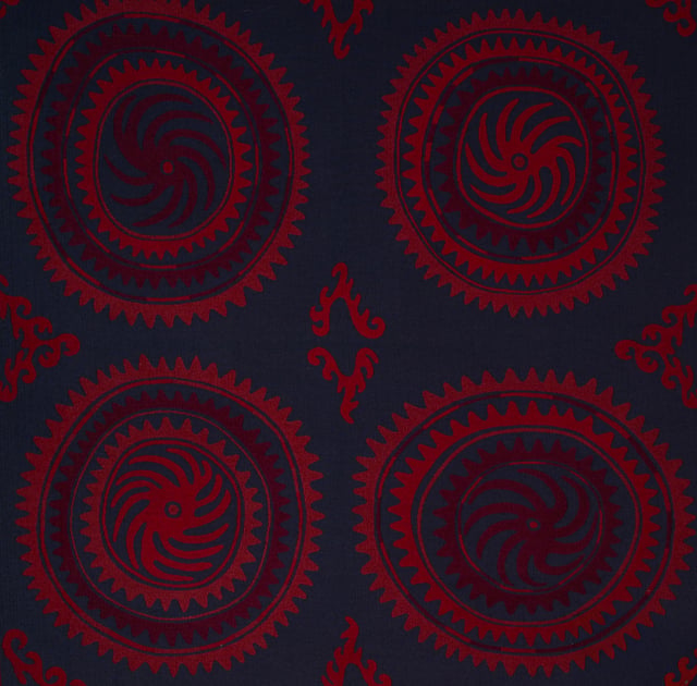 Toile Suzani Bleu et Rouge (Carré)