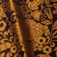 Vignette de Damas Abondance Noir et abricot (Roll)