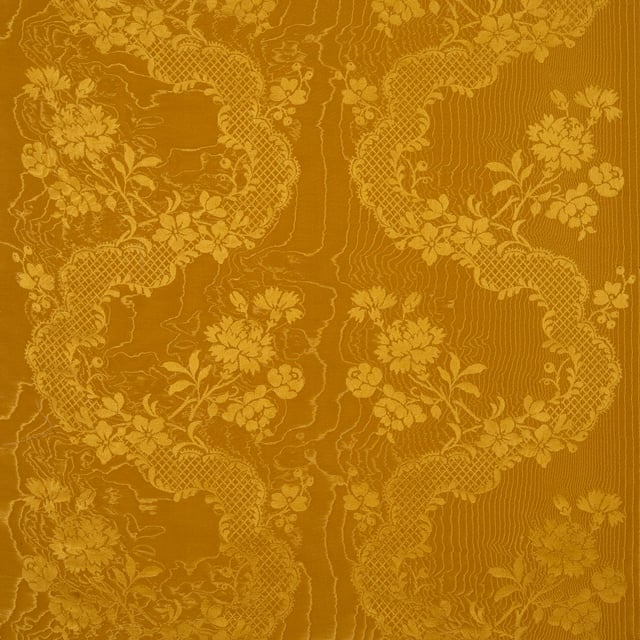 Damas Moiré Adélaïde Jaune Baronne (Carré)