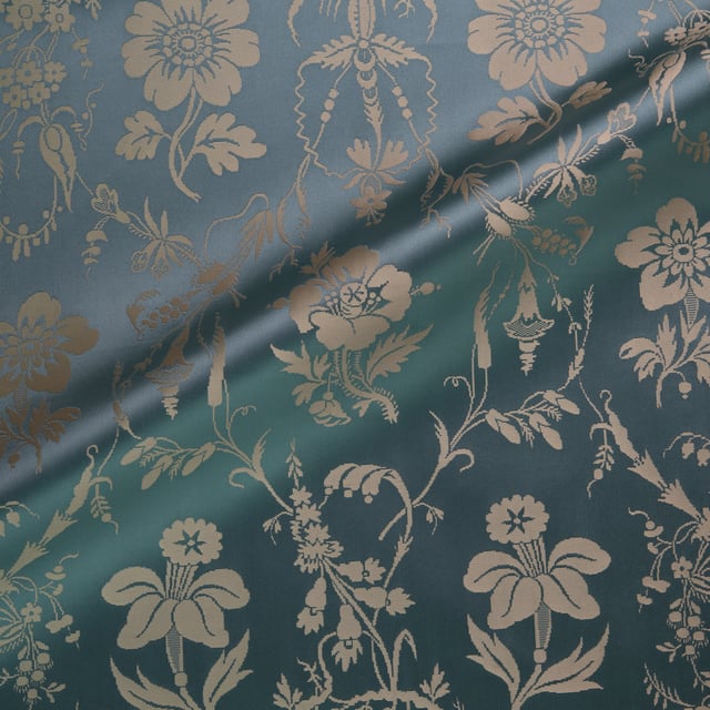 Lampas Pillement Turquoise (Roll)