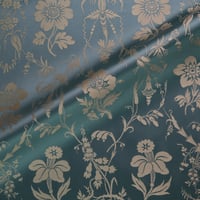 Vignette de Lampas Pillement Turquoise (Roll)