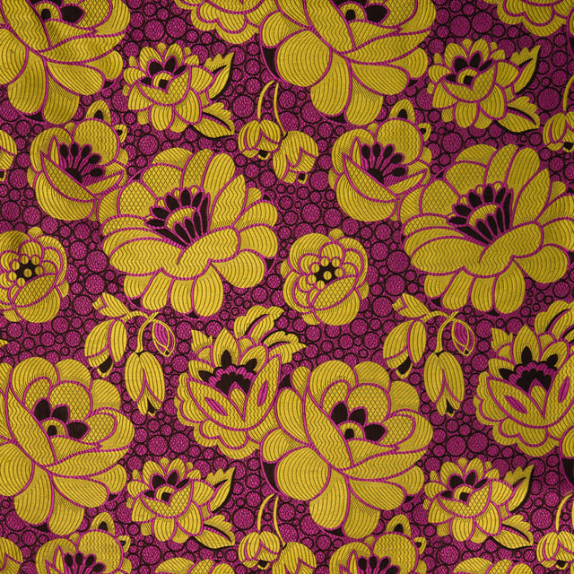 Waterlilies Fushia & Jaune (Carré)