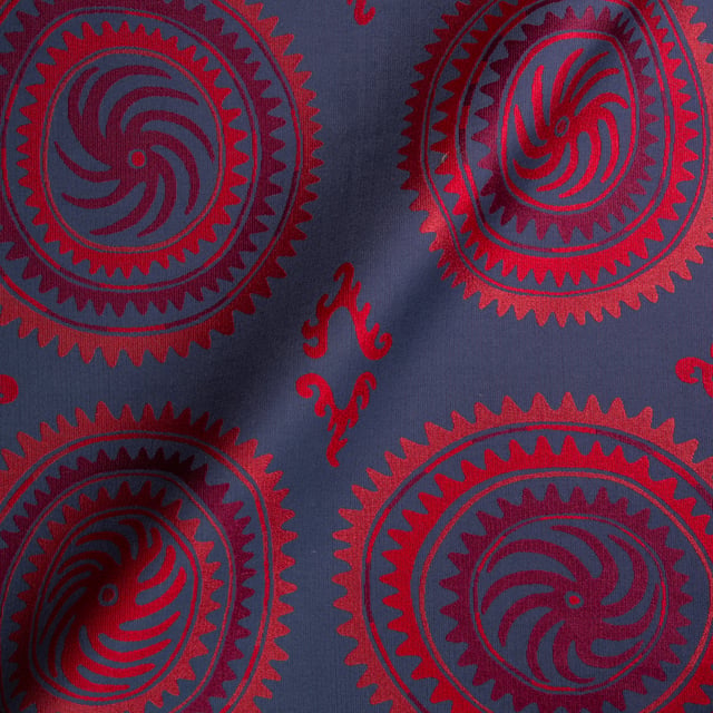 Toile Suzani Bleu et Rouge (Roll 2)