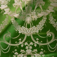 Vignette de Lampas 2 lats Léopards Vert vif (Roll)