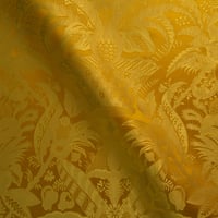 Vignette de Lampas Décor à dentelle Jaune trame jaune (Roll)