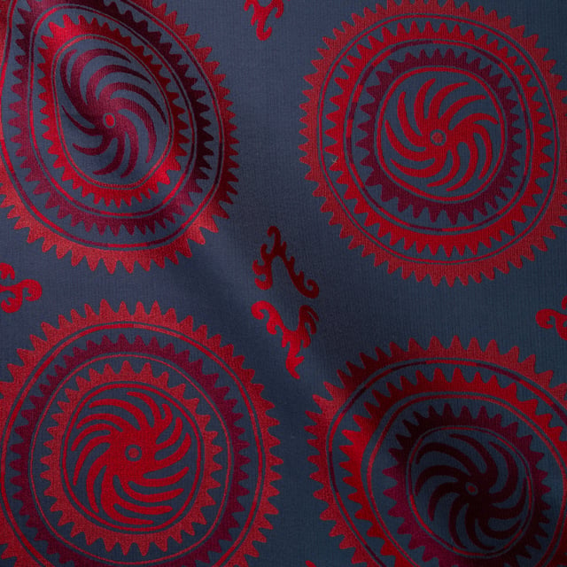 Toile Suzani Bleu et Rouge (Roll)