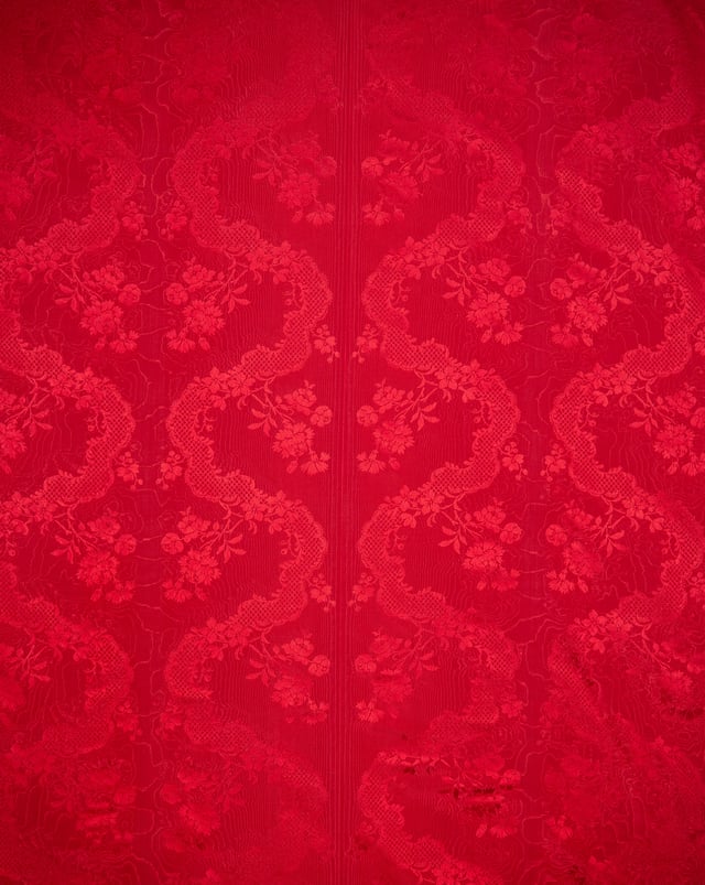 Damas Moiré Adélaïde Rouge Reine (Pente)