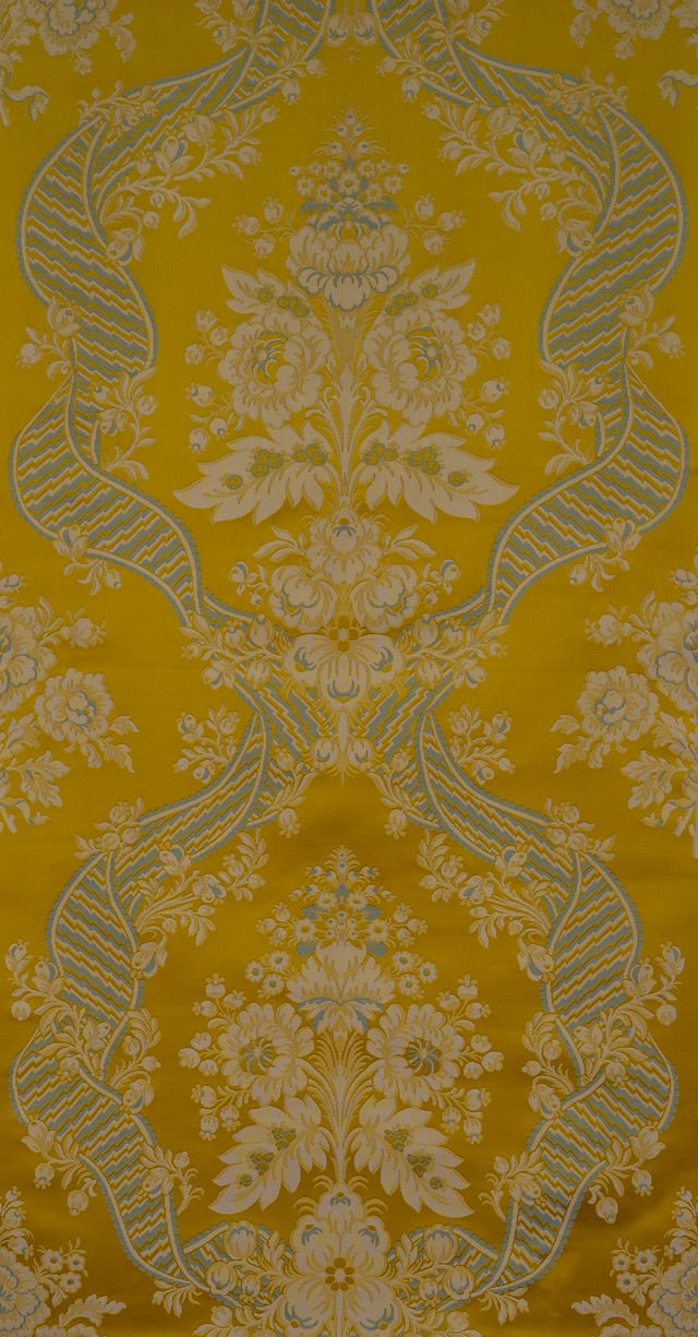 Lampas 3 lats Jansen Jaune creme & bleu (Carré)